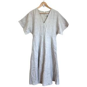 Banana Republic Womens 100% Linen Dress Size 6P Oatmeal Minimalist Quiet Luxury